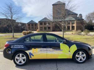 Chevy cruze with Mechanical Engineering wrap